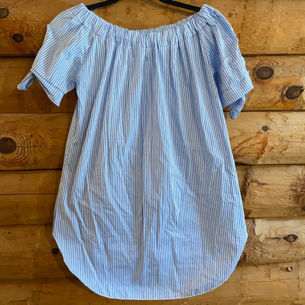 Striped off the shoulder dress